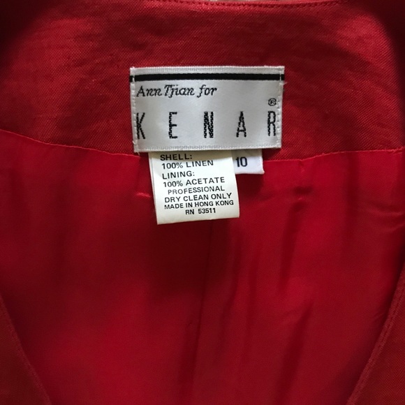 Red linen jacket - Picture 5 of 7